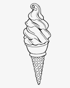 Clip Art Ice Cream Cone Line Drawing - Drawing Of An Ice Cream Cone, HD Png Download, Free Download
