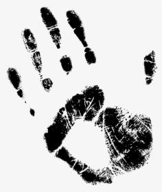 Handprint-4 - Black Hand Transparent Background, HD Png Download, Free Download