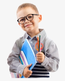 Little Boy Holding His School Materials - Boy Holding A Book Png, Transparent Png, Free Download