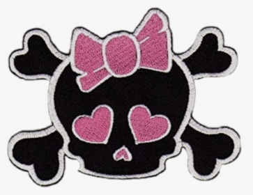 #girly Skull - Girl Skull Patch, HD Png Download, Free Download