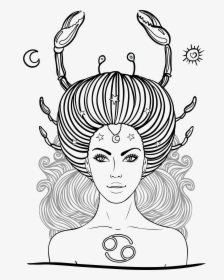 Aries Drawing Girly Huge Freebie Download For Powerpoint - Zodiac Signs Cancer Drawing, HD Png Download, Free Download