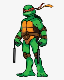 Michelangelo Ninja Turtle Drawing - Easy Teenage Mutant Ninja Turtles Drawing, HD Png Download, Free Download