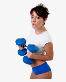 Young Fitness Woman Exercises With Dumbbell Png Image - Woman Exercising Png, Transparent Png, Free Download