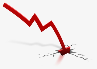 Red Arrow Down Crash 1600 Clr - Stocks Going Down Transparent, HD Png Download, Free Download
