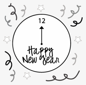Happy New Year Black And White Clipart, HD Png Download, Free Download