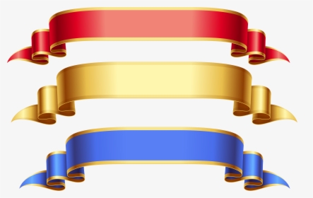 Red Gold Blue Ribbon Banner Png - Gold And Blue Ribbon, Transparent Png, Free Download