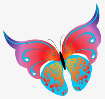 Butterflies Clipart Summer Flower - Purple Butterfly Clip Arts, HD Png Download, Free Download