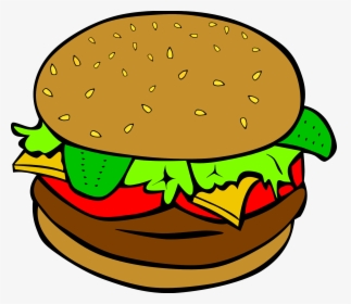 Burger Clipart Transparent Background - Food Clipart, HD Png Download, Free Download