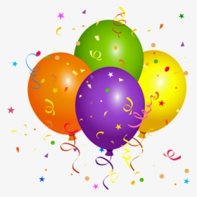 Globos, Confeti, Celebración, Cumpleaños, Colorido - Balloons Clipart, HD Png Download, Free Download