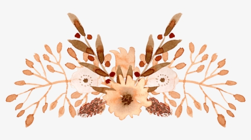 Brown Flowers Watercolor Png, Transparent Png, Free Download