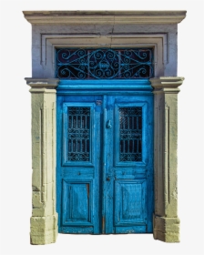 Front Door, Door, Decorated, Blue, Window, Glass , - Home Door, HD Png Download, Free Download