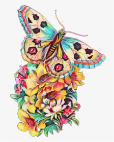 Transparent Watercolor Butterfly Png - Butterflies And Flowers Watercolor, Png Download, Free Download