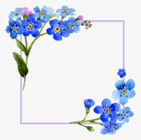 Flores Acuarela Png - Watercolor Blue Floral Background, Transparent Png, Free Download