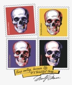 Skull, Postage Stamps, Smile, Merilyn Monroe - Marilyn Monroe, HD Png Download, Free Download