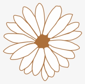 Brown Flower Svg Clip Arts - Daisy Flower Clipart Black And White Png, Transparent Png, Free Download
