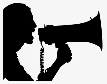 Woman With Megaphone Silhouette, HD Png Download, Free Download
