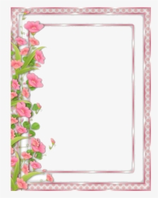Flower Frame Clipart - Flowers Frame Border Png, Transparent Png, Free Download