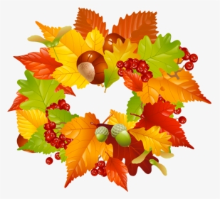 Clip Art Autumn Wreaths - Fall Leaf Wreath Clipart, HD Png Download, Free Download