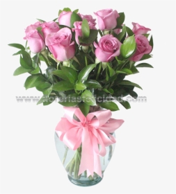 Florero Con 12 Flores Lilas - Garden Roses, HD Png Download, Free Download
