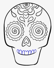 How To Draw Sugar Skull - Sugar Skull Easy To Draw, HD Png Download, Free Download