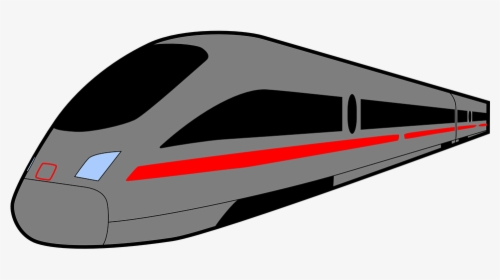 Train, Bullet, Speed, Grey, Red, High Speed, Railroad - Desenho De Um Trem Bala, HD Png Download, Free Download