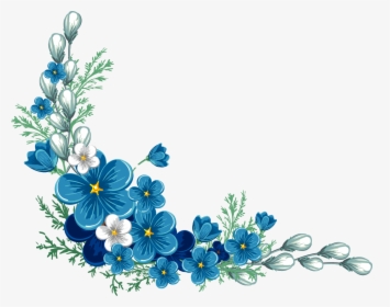 Blue Flowers Border Png - Transparent Background Floral Border, Png Download, Free Download