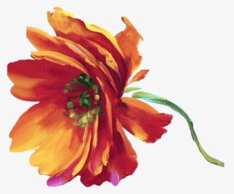 Png Painting Orange Flowers, Transparent Png, Free Download