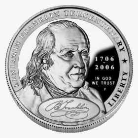 2006 Benjamin Franklin Founding Father Silver Dollar - Benjamin Franklin, HD Png Download, Free Download