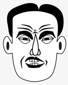 Photos Of Angry People - Man's Face Portrait In Black And White Drawing, HD Png Download, Free Download