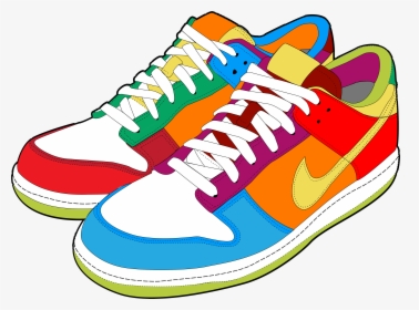 Colorful Sneakers Png Clipart - Shoes Clipart, Transparent Png, Free Download