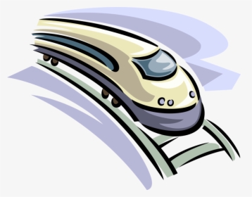 Vector Illustration Of High Speed Bullet Train Rail - Illustration, HD Png Download, Free Download
