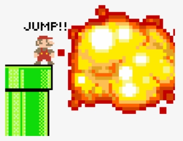 Mario Jumps Into The Explosion - 8 Bit Explosion Png, Transparent Png, Free Download