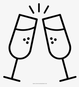 New Years Eve Coloring Page - Champagne Glasses Icon, HD Png Download, Free Download
