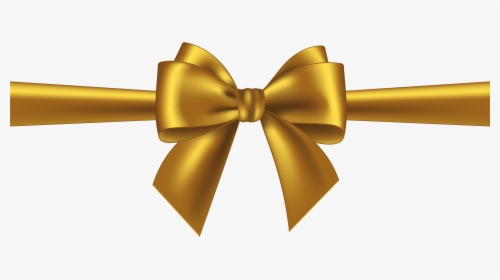 Christmas Ribbon Clipart Golden - Transparent Background Gold Ribbon, HD Png Download, Free Download