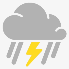 Simple Weather Icons Mixed Rain And Thunderstorms - Scattered Thunderstorm Weather Icon, HD Png Download, Free Download