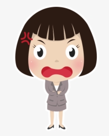 Free Angry Girl People High Resolution Clip Art - Sad Cartoon Girl Stickers, HD Png Download, Free Download