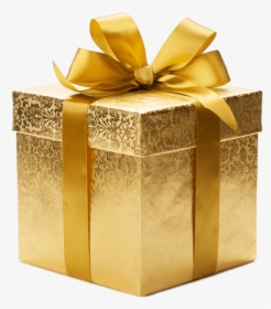 Gold Coloured Gift Box - Gold Gift Box Png, Transparent Png, Free Download