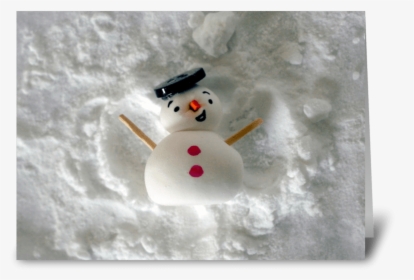 Snowman Snow Angel Greeting Card - Snowman, HD Png Download, Free Download
