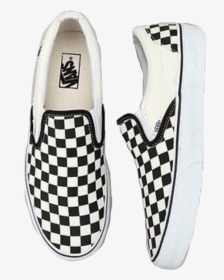 #vans #shoes #vsco #skate #checkered #checkeredvans - Foot Checkerboard Slip On Vans, HD Png Download, Free Download