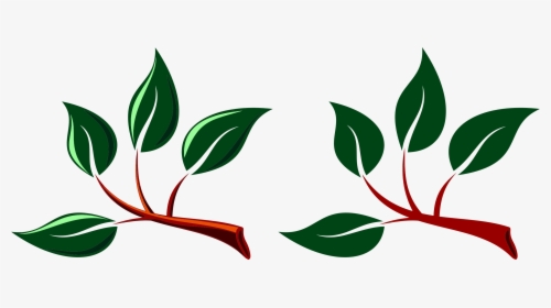 Two Branches With Leaves Clip Arts - Clipart Leaf Branch Png, Transparent Png, Free Download