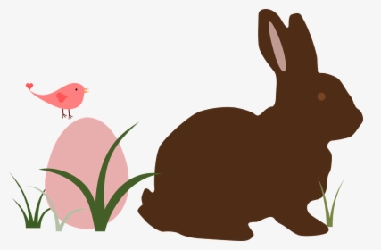 Grass Bird Easter Egg Bunny Png Image - Rabbit Silhouette Target, Transparent Png, Free Download