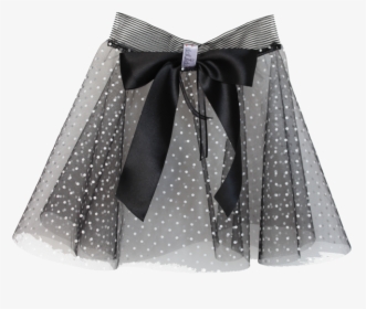 Tulle Dotted Skirt Crno-bijelo - Mini Skirt Tulle Transparent, HD Png Download, Free Download