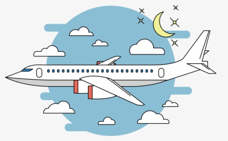 Clip Art Airplane Flight Vector Night - Cartoon Transparent Plane Png, Png Download, Free Download