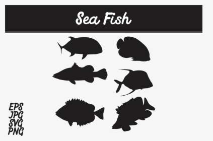Sea Fish Silhouette Svg Vector Image Graphic By Arief - Batik Mega Mendung Png, Transparent Png, Free Download