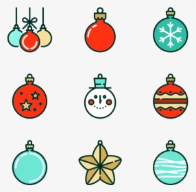 Linear Christmas Baubles - Christmas Decoration Icon, HD Png Download, Free Download
