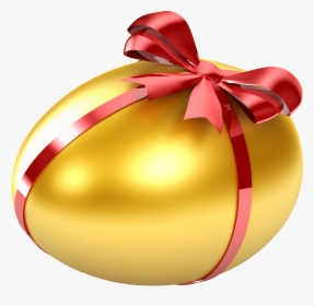 Gold Egg Png Image - Easter Egg With Ribbon, Transparent Png, Free Download