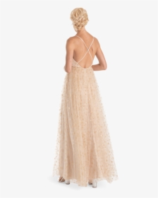 Audrey By Joanna August With Criss Cross Back In Gold - Gown, HD Png Download, Free Download