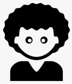 Young Man With Short Black Curly Hair - Curly Man Icon Png, Transparent Png, Free Download