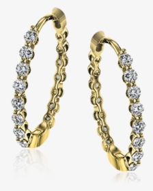 18k Yellow Gold Hoop Earrings Diamond Showcase Longview, - Earrings, HD Png Download, Free Download