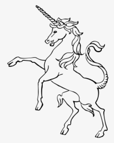 Vintage Unicorn Line Art - Unicorn Black And White, HD Png Download, Free Download